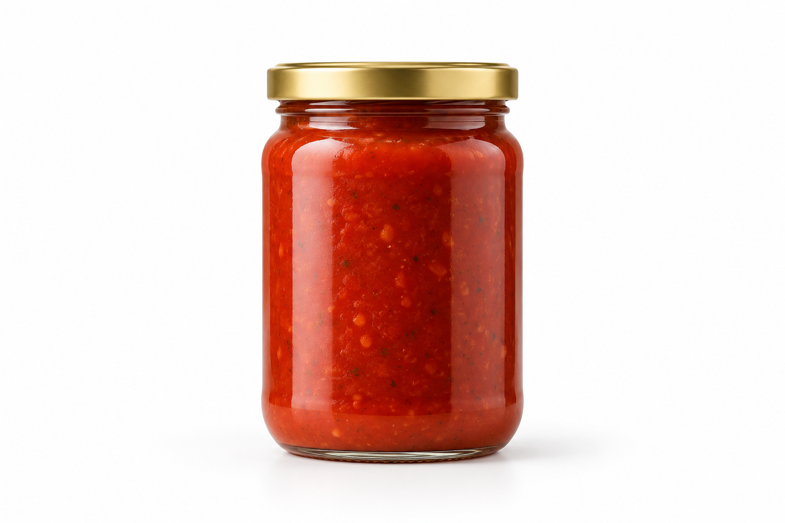 Single sauce jar on a white background
